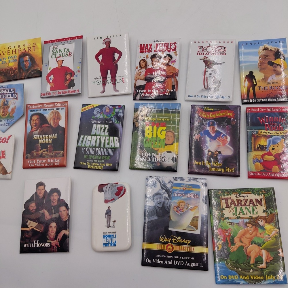 Vtg Lot 21 Pinback Buttons Pins Advertising Movies TV Shows Promo Hanson Disney - Picture 3 of 5
